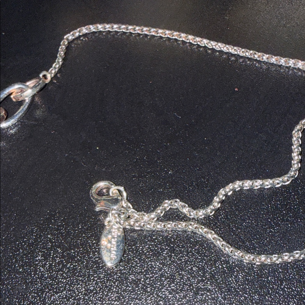 Ann Taylor Silver Linked Necklace with Clear Crystal Accents - Picture 4 of 5
